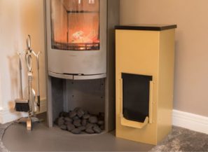 Indoor Midi Brass Effect Coal Storage Bunker