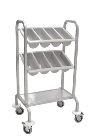 Cutlery Trolley 2 Tier Stainless Steel
